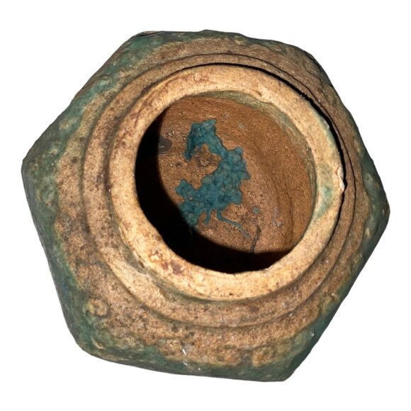 Qing Dynasty Ginger Pot Jar Vase Glazed Earthenware Green c1900 Floral Design Sh - Picture 6 of 7